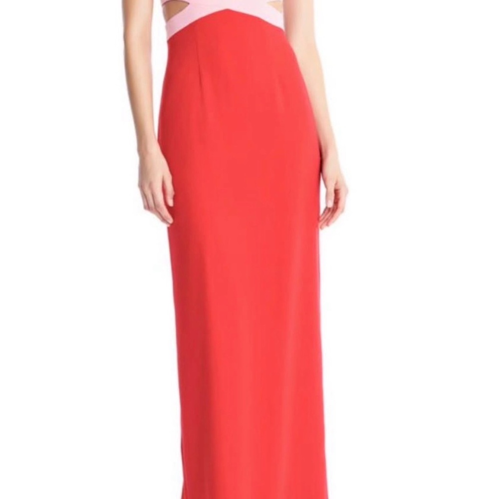 Chic Red and Pink Maxi Dress